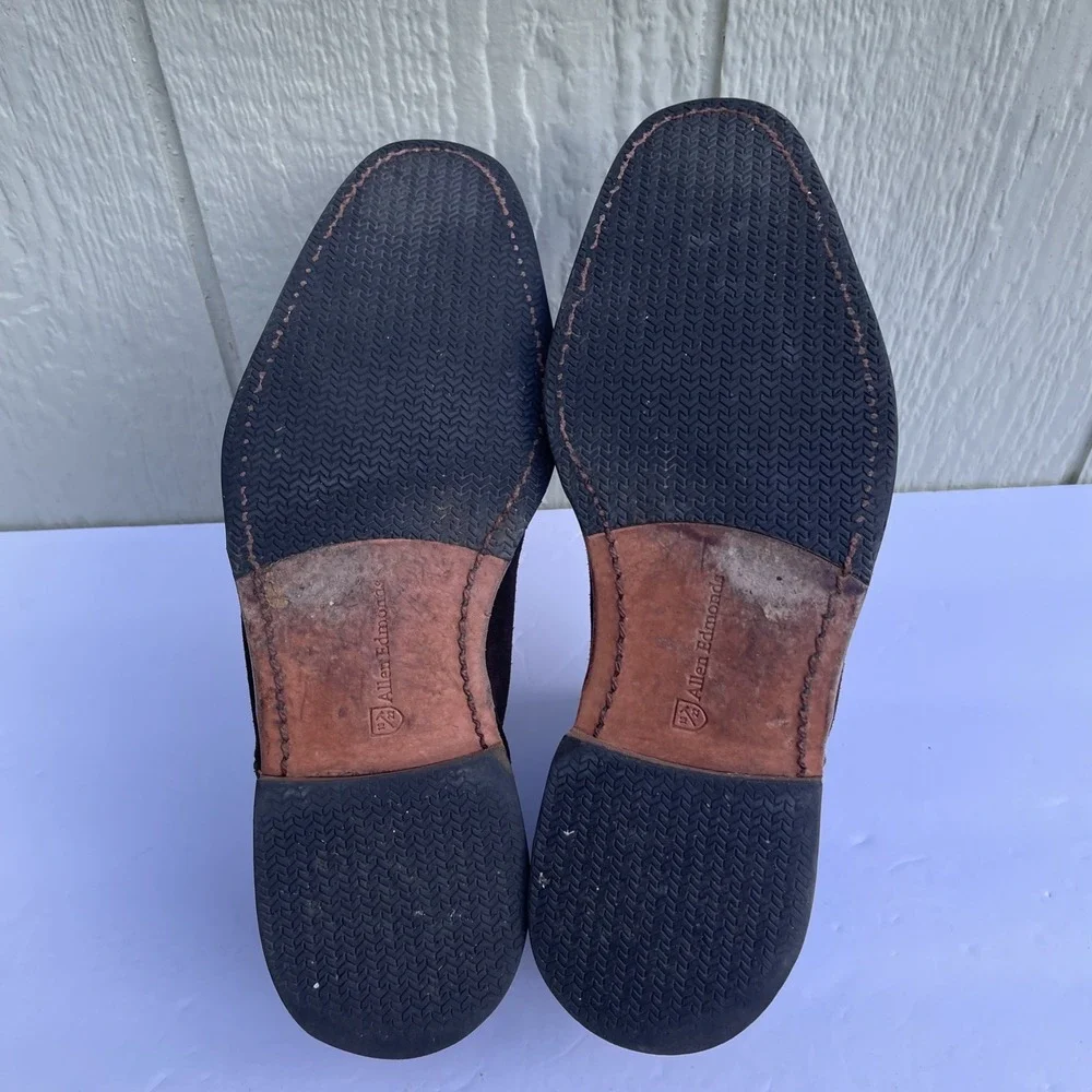 Allen Edmonds Liverpool Chelsea Dress Boot Mens 9.5 E 7525 Brown Suede‎ Leather